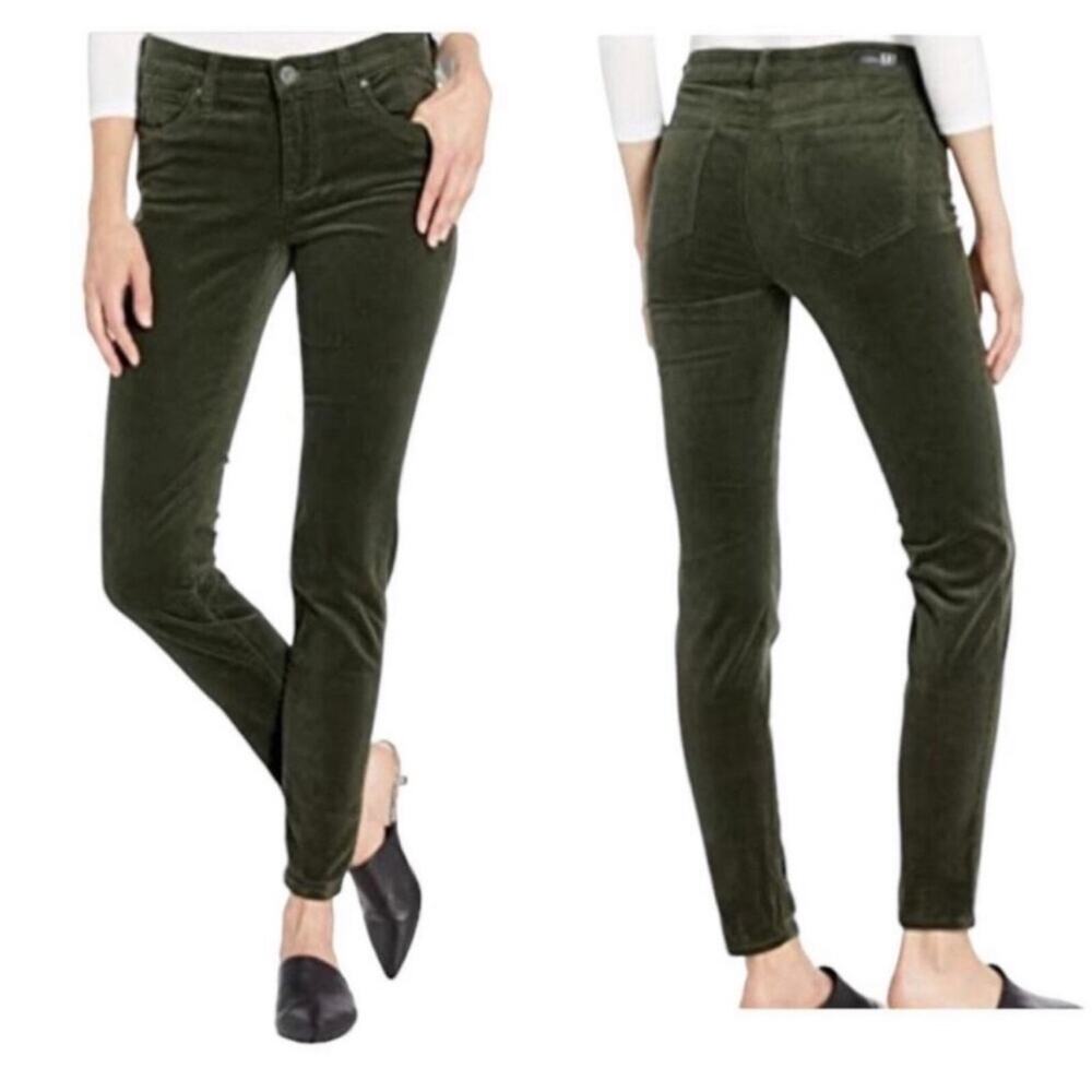 Kut From The Kloth Diana Skinny Corduroy Pants Olive Green Size 8